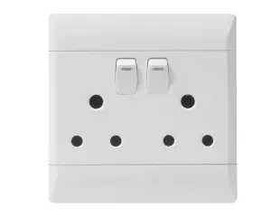 Cbi Plug Switch Double 4X4 White image