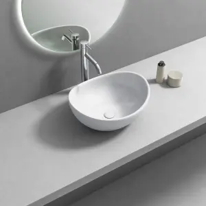 Basin Free Standing Aries 0T/H Oval 420X365X175Mm image