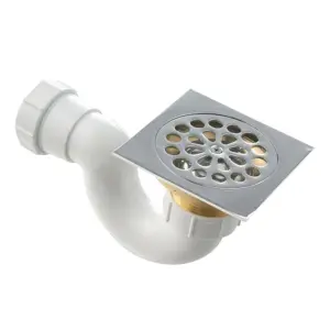 Trap Shower With Brass Square Grid image