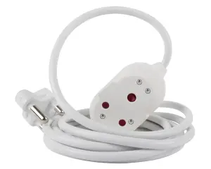 Nexus Extension Cord White Dbl 5M 1.5Mm 16A image
