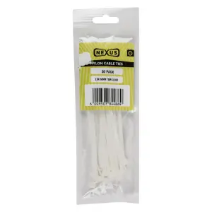 Nexus Cable Ties T30R 3.6Mmx150Mm White 20 Pack image