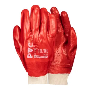 Pioneer Glove Red Pvc Knit Wrist Terry Palm image
