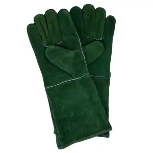 Strike-Arc Leather Welding Glove Elbow Grey/Green image