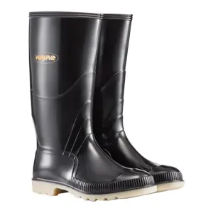 Wayne Gumboot Mens Knee L Black/Ivor Size 12 image