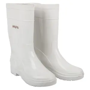 Wayne Gumboot Mens Knee L White/Red Size 5 image