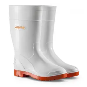 Wayne Gumboot Ladies Half L White/Red Size 4 image