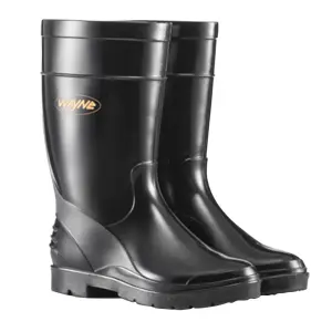 Wayne Gumboots Ladies Half Length Black Size 6 image