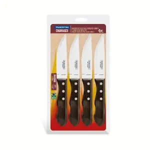 Tramontina Steak Knife Set Jumbo 4Pc Poly Brown image