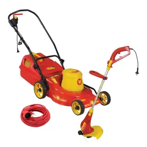 Wolf Lawnmower 2200W+650W Trimmer+20M Ext Crd image