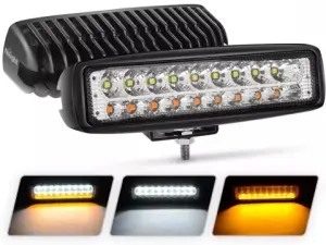 54W 6" White/Amber Led Work Light Bar image