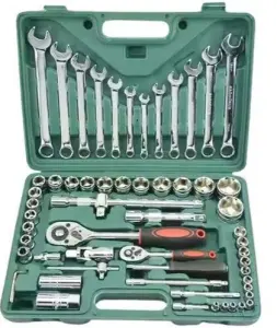 61Pcs Tool Set Crv 24 Tooth Ratchet Wrench Ordinary image