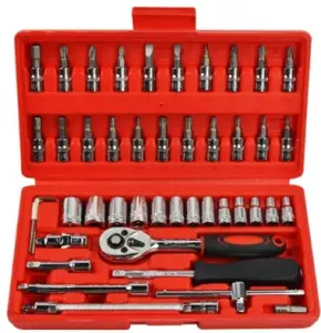 Tools Set 46Pcs 1/4-Inch Socket Set Car Vehicle Repair Set image