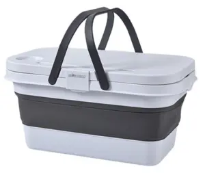 Multifunctional Collapsible Picnic Basket – White/Grey image