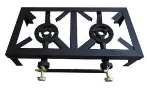 Iron Double Gas Burner, 4 Legged image